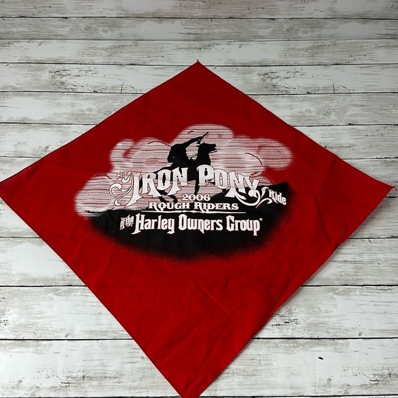 HARLEY DAVIDSON “The Iron Pony” 2006 Rough Riders Group 2006 Bandana red - Picture 1 of 4